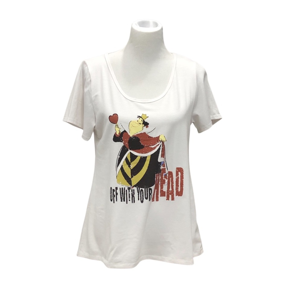 LuLaRoe scoop neck short sleeve top with ‘Off with your head’ image